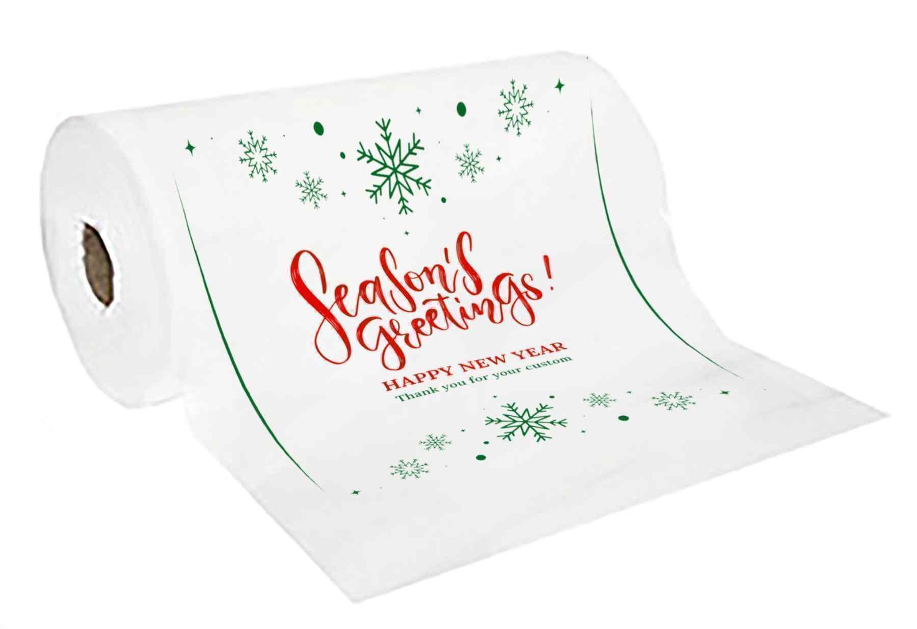PolyRoll - Xmas 40" "Seasons Greetings" Red/Green