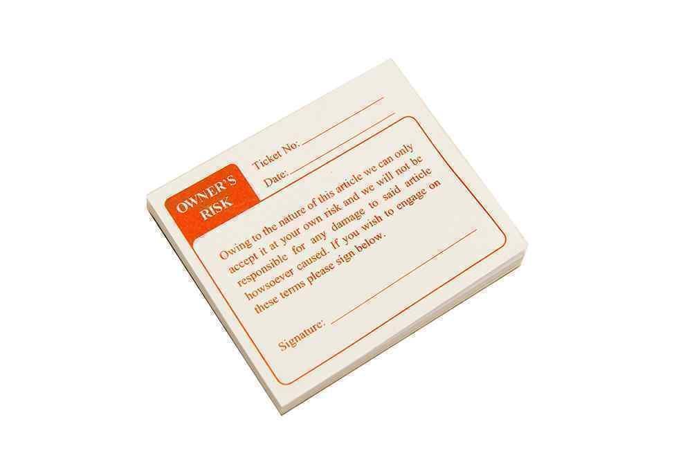 Owners Risk Pad (100)