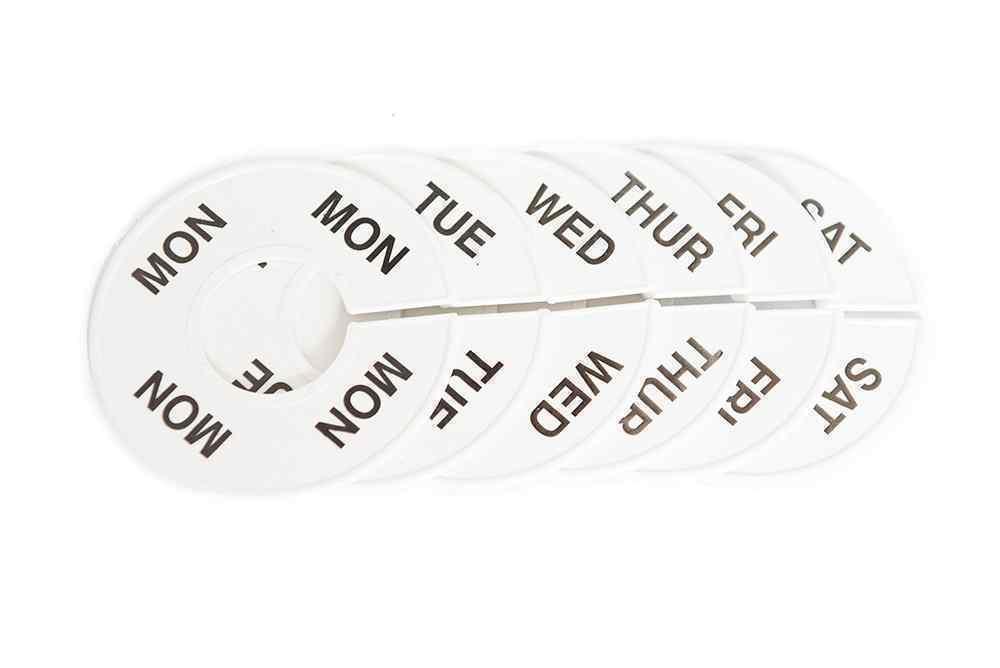 Garment Rail "DAYS" Round Dividers (Set)